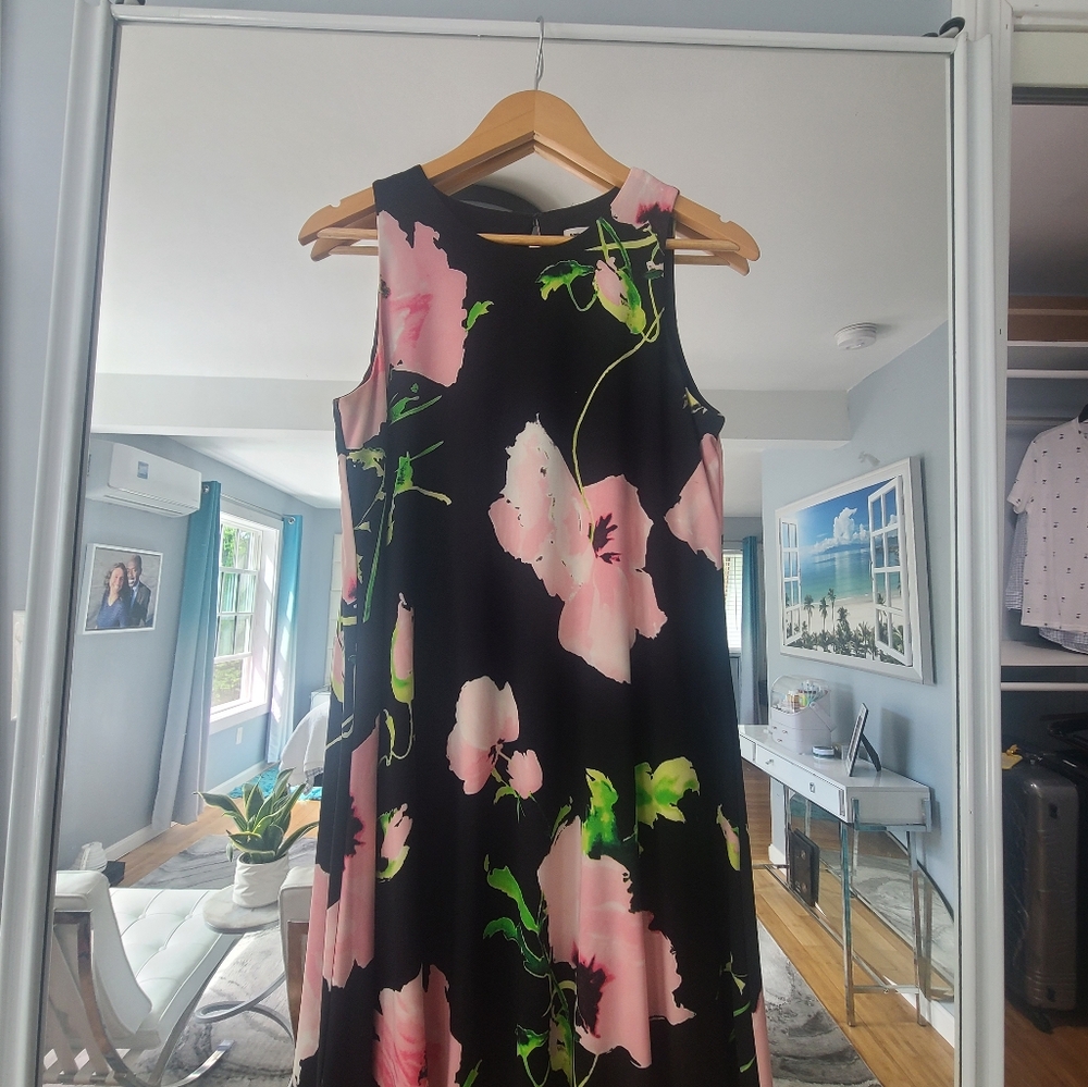 Anne Klein Pink Floral Maxi Sundress